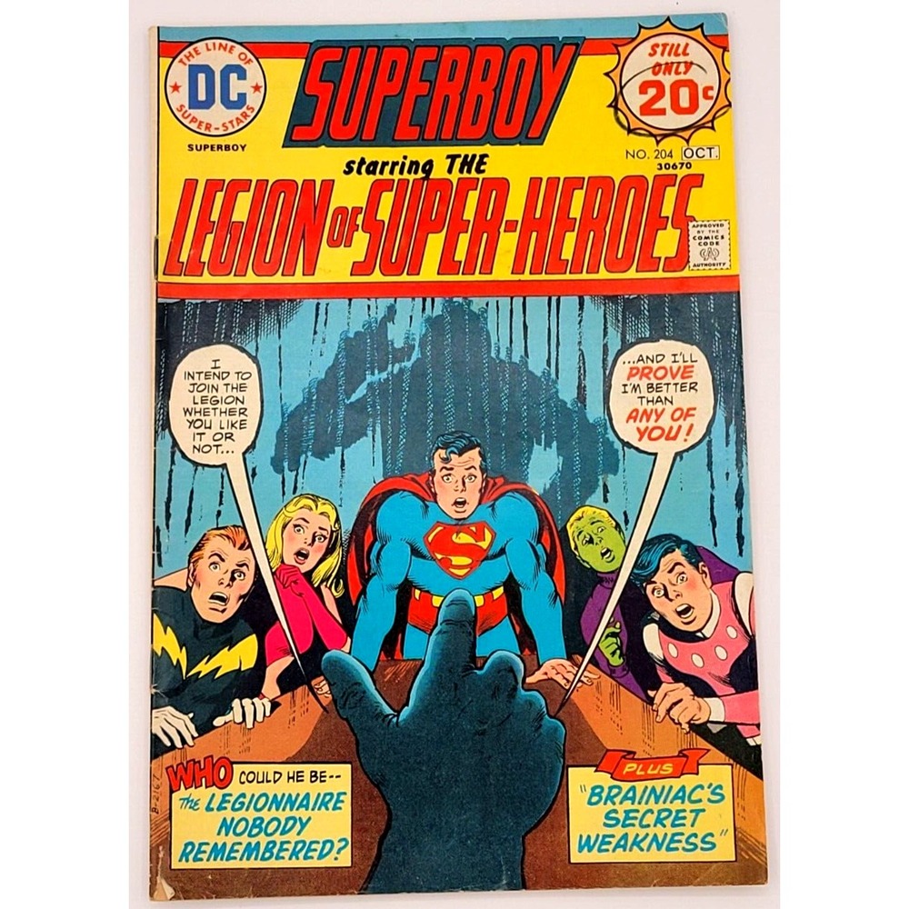 SUPERBOY & THE LEGION OF SUPER-HEROES #204 (1974)‎ / FN+  / MON-EL KARATE KID